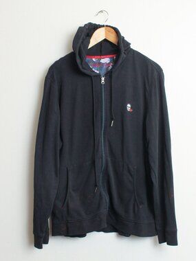 Flawed Robert Graham Full Zip Hoodie Mens Large Black Upcycling DIY